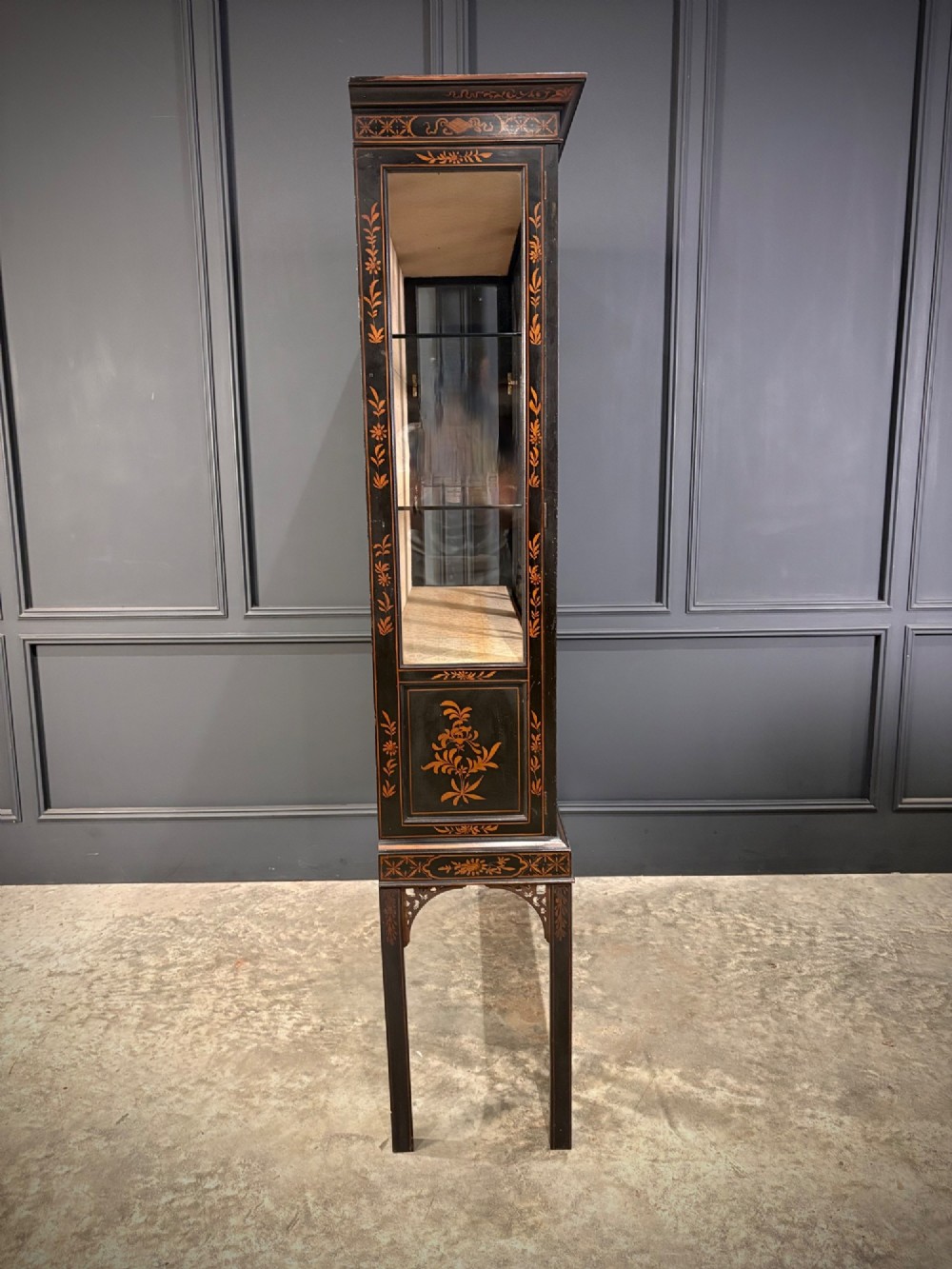 Black Chinoiserie Display Cabinet View X
