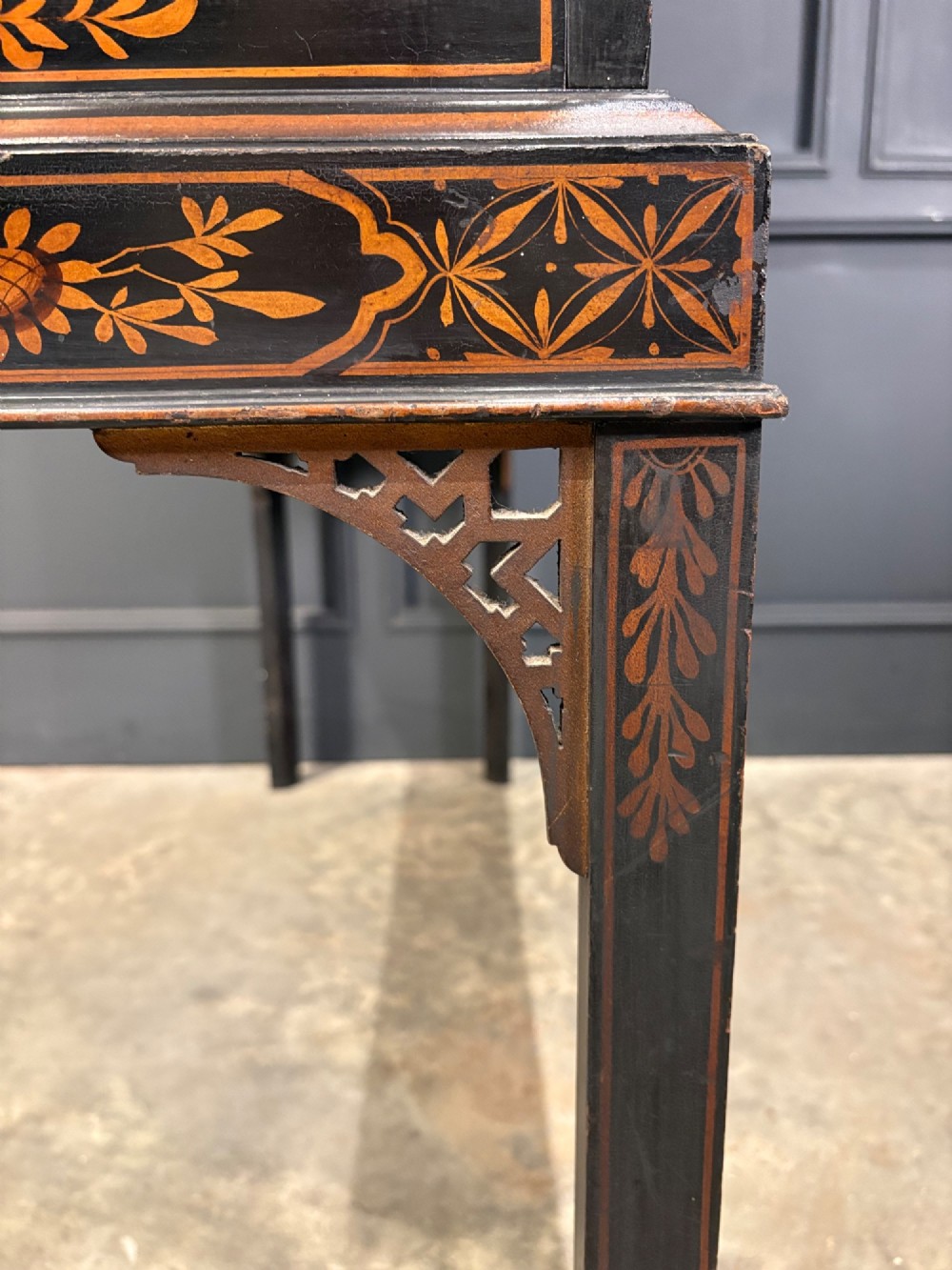 Black Chinoiserie Display Cabinet View XI