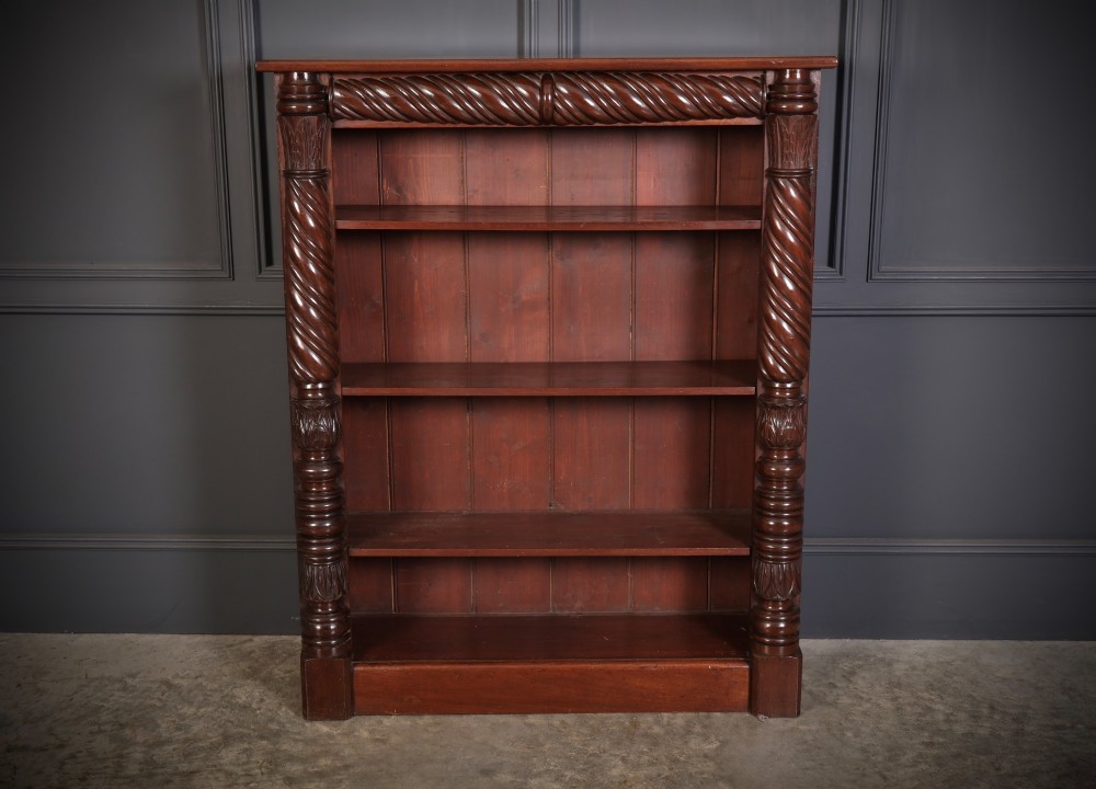 William IV Mahogany Open Bookcase View IV