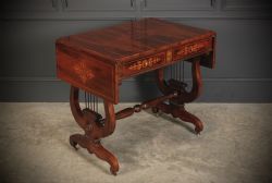 MARQUETRY INLAID ROSEWOOD SOFA TABLE