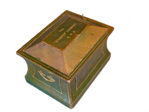fig 2. Jaques Staunton Ivory Chess Set with Rare Green Sarcophagus Casket, 1920s-30s