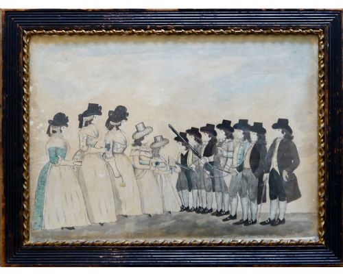 English Naive Family Group, Circa 1790