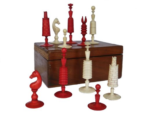 Good “Washington Pattern” Ivory Chess Set, Circa 1780