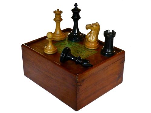 Jaques Staunton Boxwood Chess Set, Circa 1885