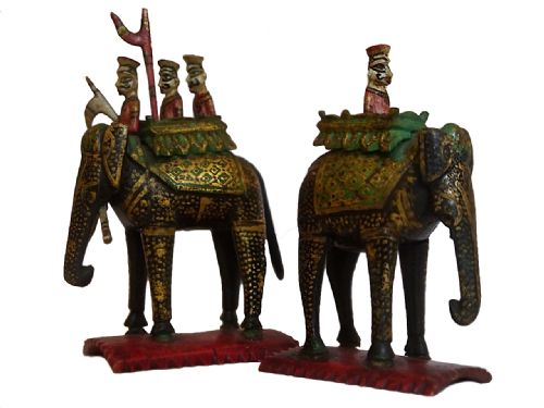 Two Rajasthan Elephant Chessmen, Late 18th Century
