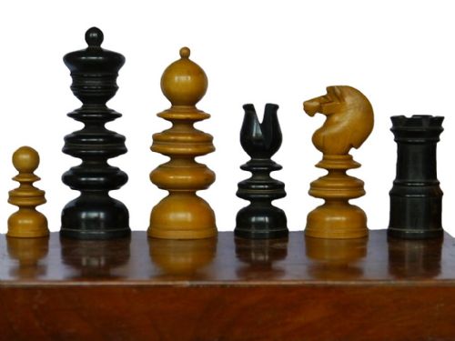 Antique English Chess Set, Circa 1850