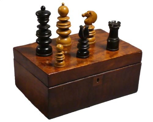 fig 1. Antique English Chess Set, circa 1850