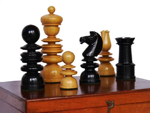 Antique "Old English" Chess Set