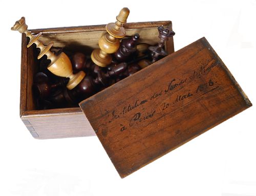 fig 1. French “Regence Pattern” Chess Set, inscribed Paris 1826