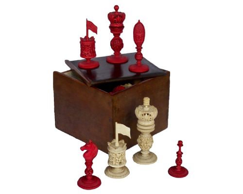 Canton Export ‘Burmese Pattern’ Chess Set, 1836