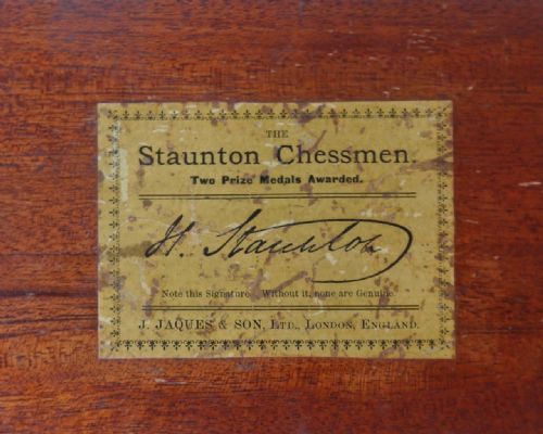 fig 1. Antique Jaques Staunton Chess Set, circa 1900