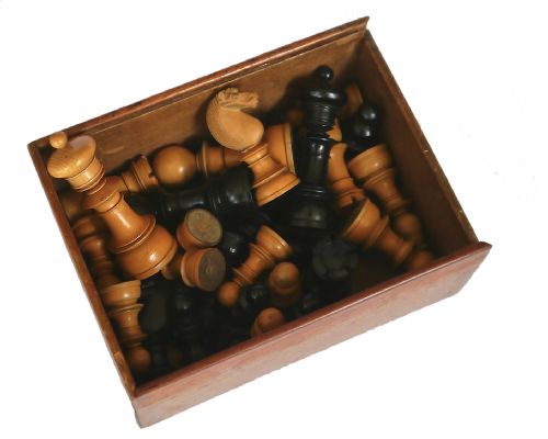 fig 1. Antique Edinburgh Upright Chess Set, circa 1860