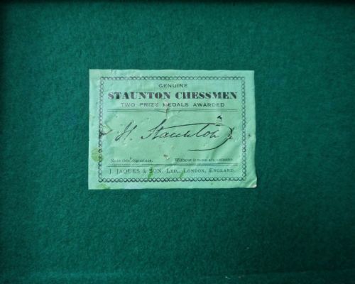 fig 1. Jaques Staunton Tournament Chess Set, circa 1937