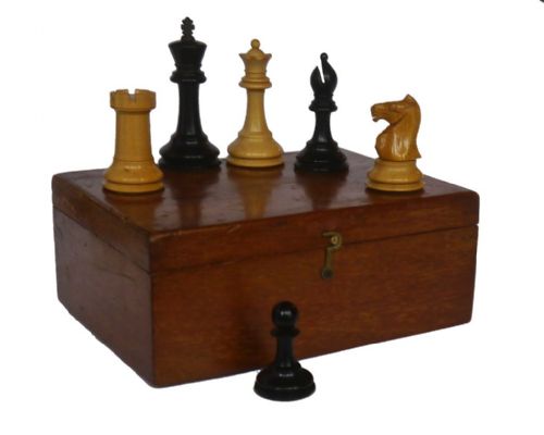 Antique Staunton Chess Set, Circa 1900