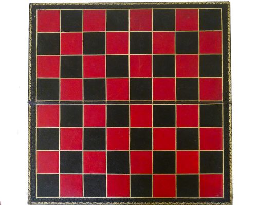 Antique ‘Leuchars’ Leather Chess Board