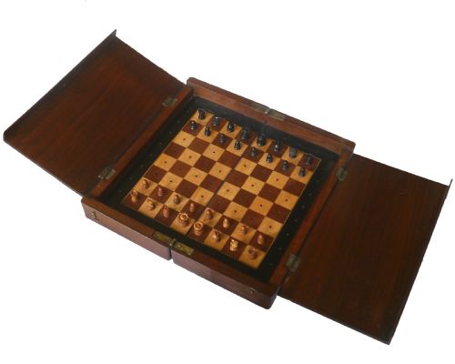Rare British Chess Company Travelling Set, Circa 1895