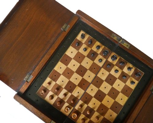 fig 1. Rare British Chess Company Travelling Set, circa 1895