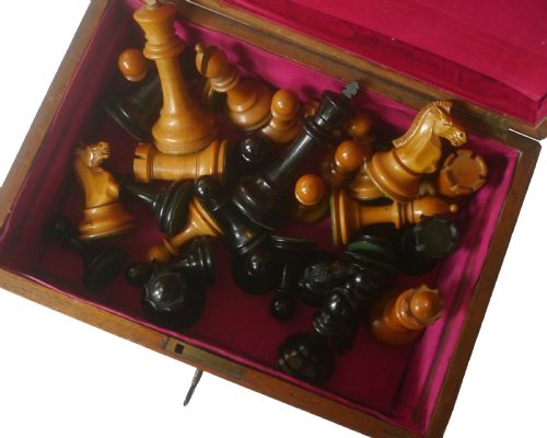 fig 1. Antique ‘F. H. Ayres' Staunton Chess Set, circa 1880