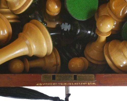fig 2. Staunton Chess Set by J. C. Vickery of Regent Street, circa 1900