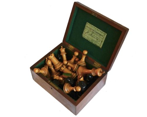 Antique Jaques Staunton ‘Four Inch’ Chess Set, Circa 1890-95