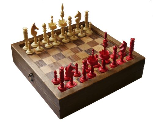 Biedermeier 'Selenus' Chess Set & Board