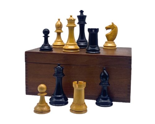 German Staunton Boxwood & Ebony Chess Set, Circa 1930