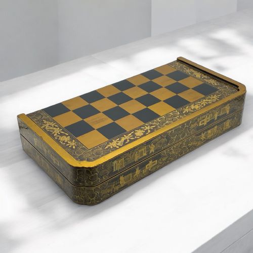 Chinese Canton Export Chess/backgammon Board, 19th Century
