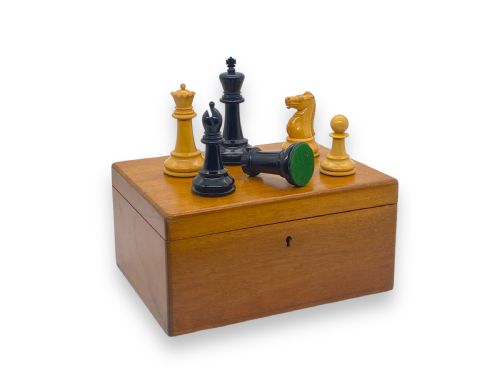fig 2. Jaques '4 Inch' Boxwood & Ebony Staunton Chess Set, circa 1890-95