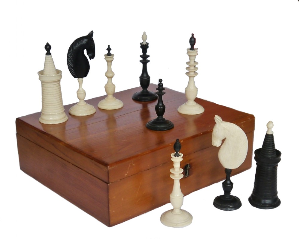 Danish Bone Chess Set, circa 1800