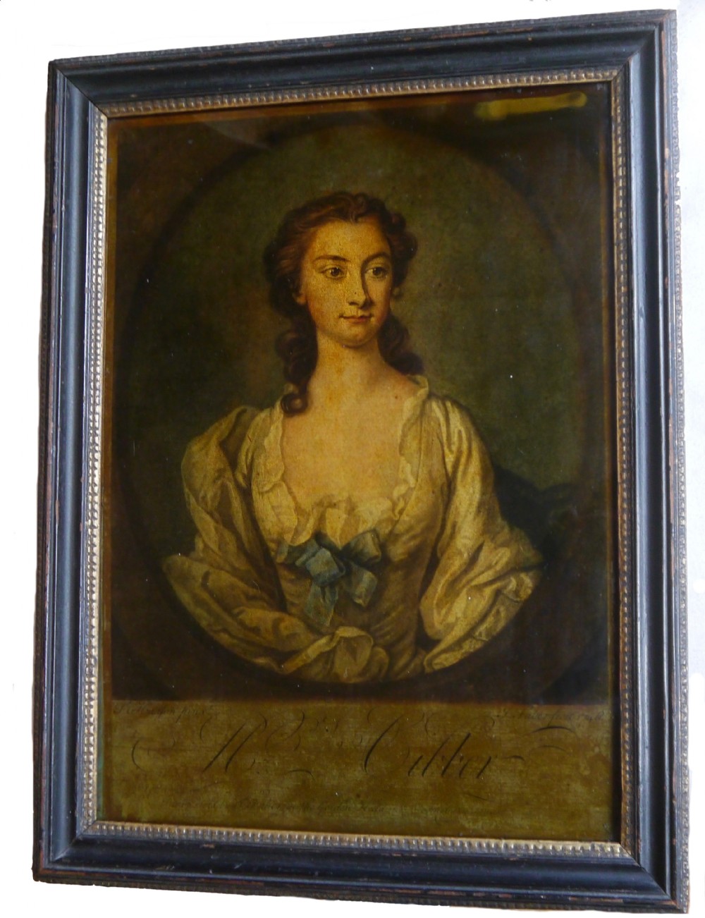 Mrs Cibber, Reverse Glass Mezzotint after Thomas Hudson, 1747