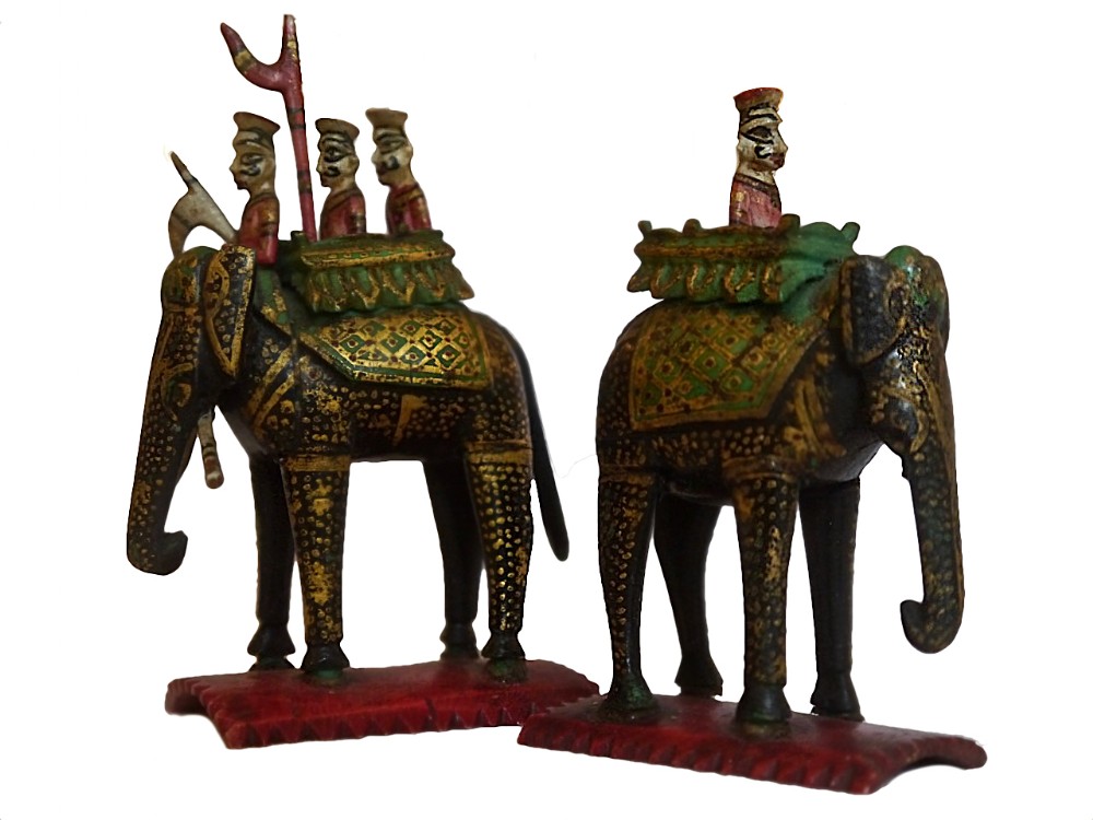 Two Rajasthan Elephant Chessmen, Late 18th Century