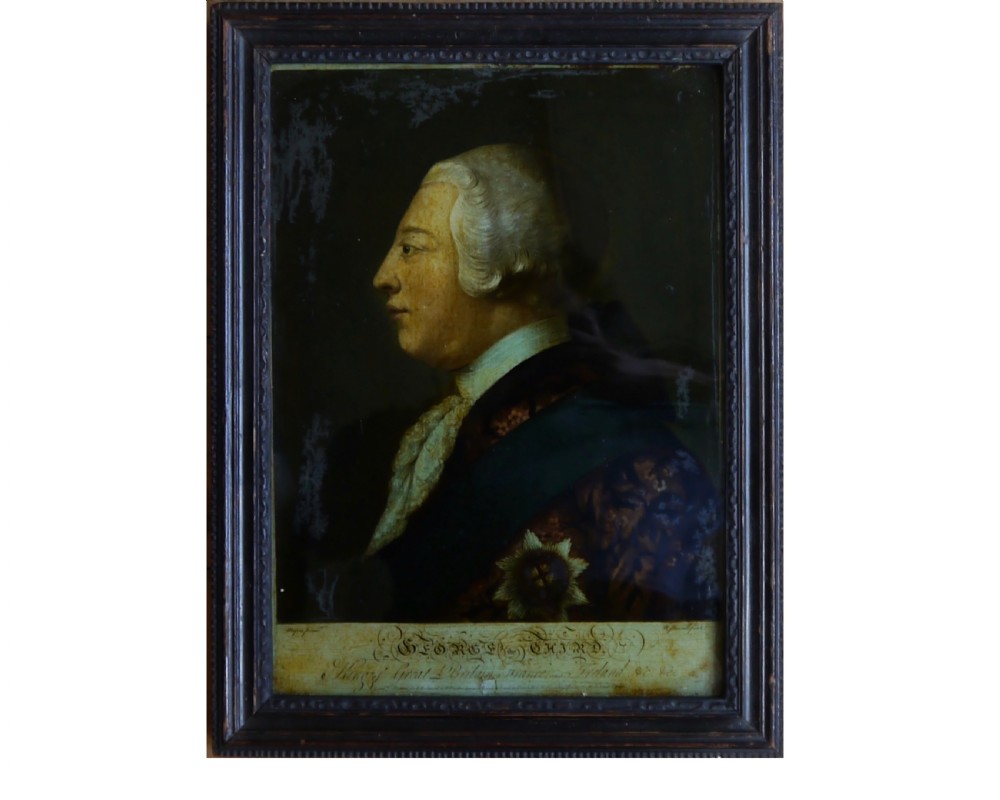Antique King George III Reverse Glass Mezzotint, 1761-1766 View II