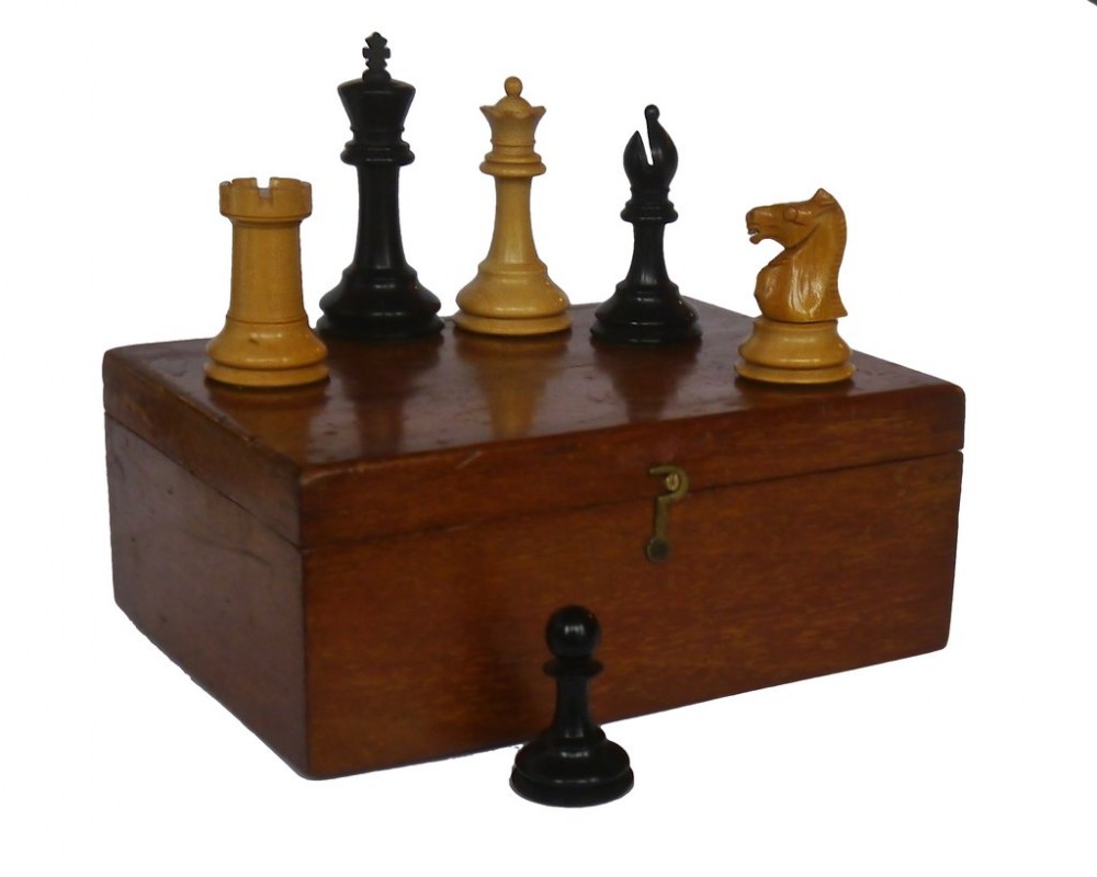Antique Staunton Chess Set, circa 1900