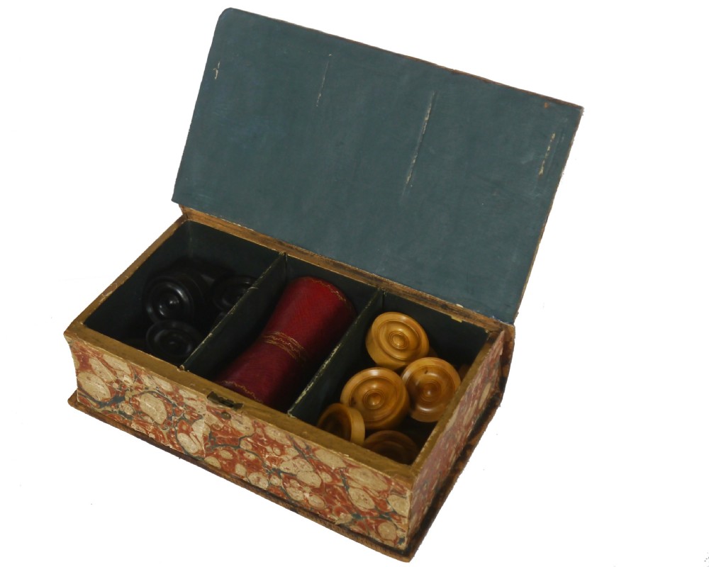 Antique English Backgammon Counter Set, 19th Century View IV