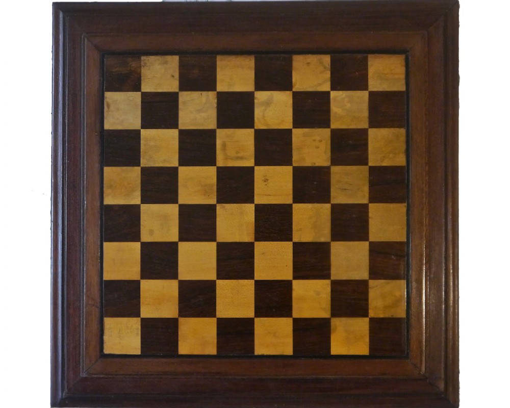 English Mahogany, Rosewood & Sycamore Chess Board, circa 1880
