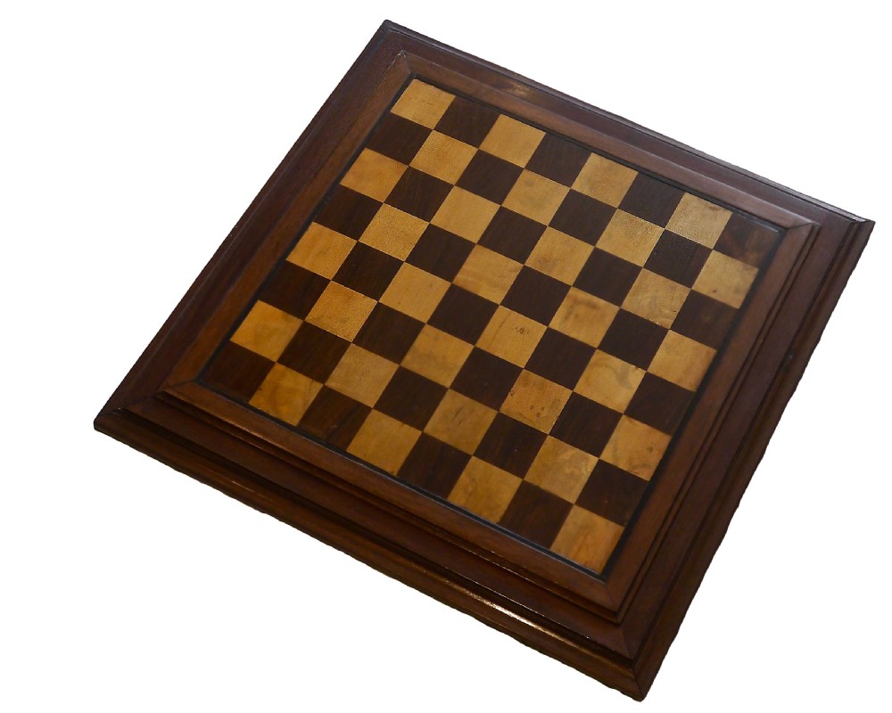 English Mahogany, Rosewood & Sycamore Chess Board, circa 1880 View II