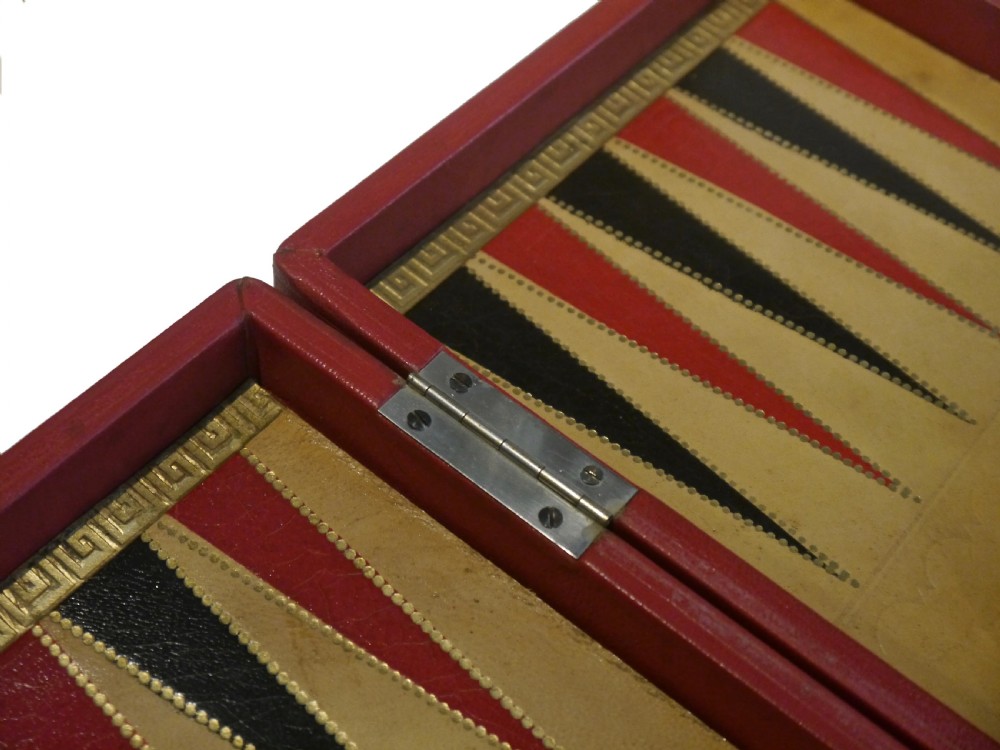Jaques Leather Backgammon Set circa 1930 View II