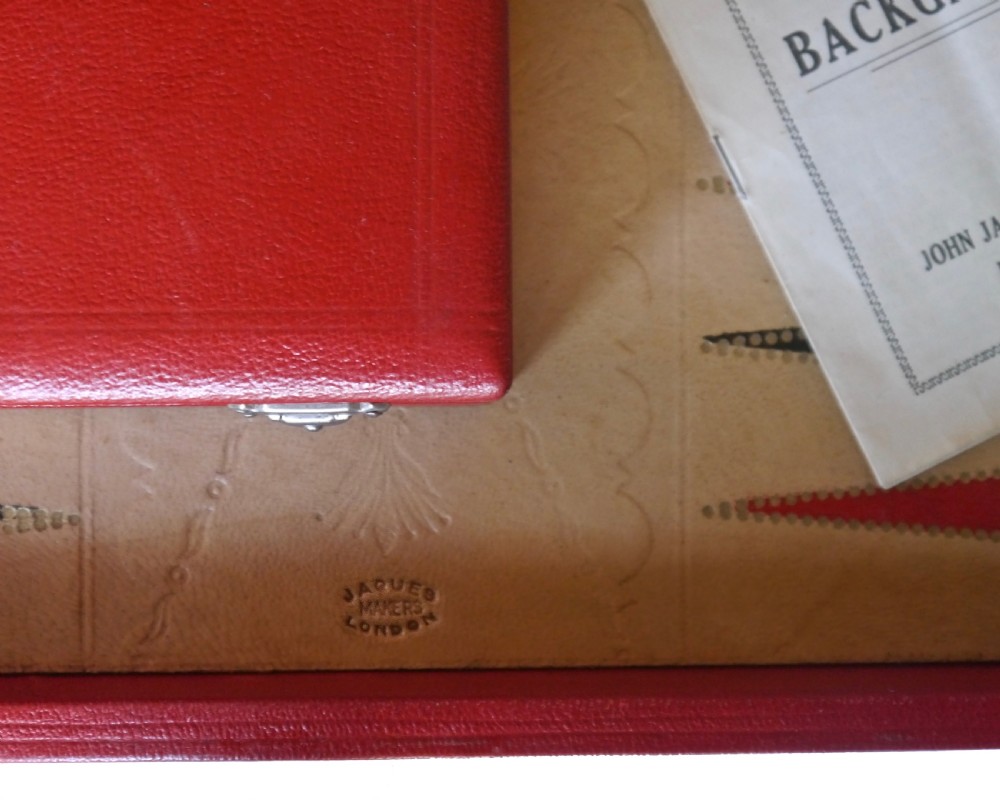 Jaques Leather Backgammon Set circa 1930 View IV