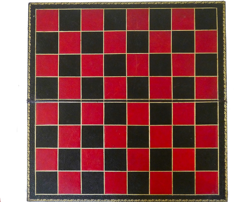 Antique ‘Leuchars’ Leather Chess Board