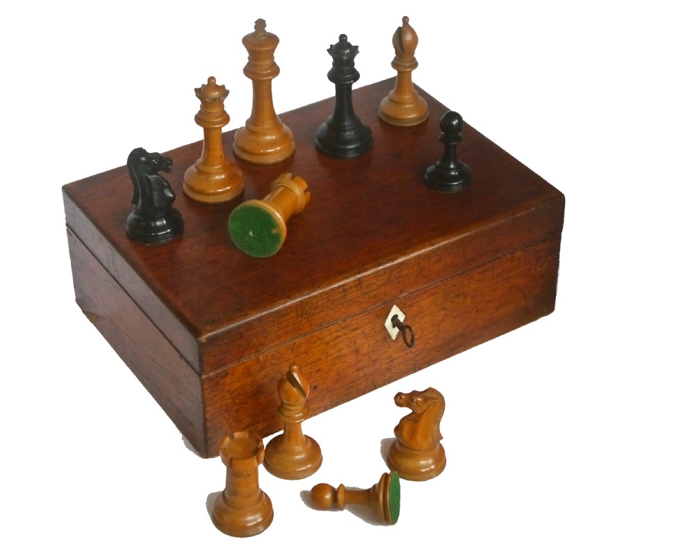 Antique ‘F. H. Ayres' Staunton Chess Set, circa 1880