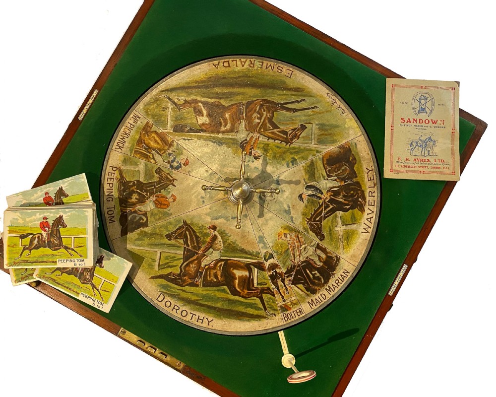Antique “Sandown” Horse Racing Game by F. H. Ayres, 1920 View II
