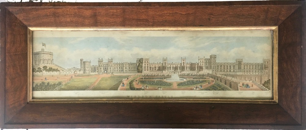 Panoramic View of Windsor Castle, circa 1840, hand-coloured engraving on paper