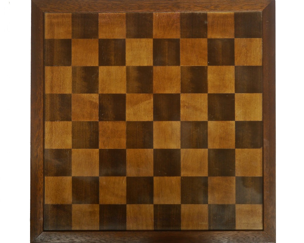 English Mahogany & Sycamore Chess Board, circa 1930