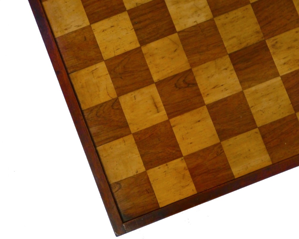 Good Antique English Mahogany & Sycamore Chess Board, 19th Century View II