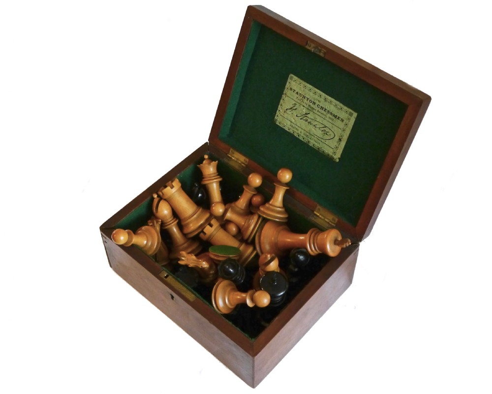 Antique Jaques Staunton ‘Four Inch’ Chess Set, circa 1890-95