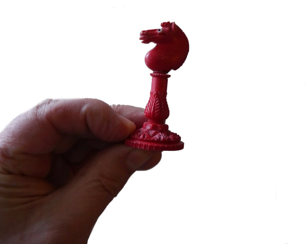 Antique Edinburgh Upright Bone Chess Set, circa 1870 View V