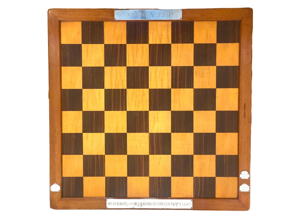 Magnificent Jaques ‘BCCA Trophy’ Tournament Chess Board, 1930s