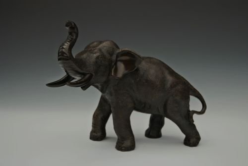 19thc Meiji Period Japanese Bronze of an Elephant