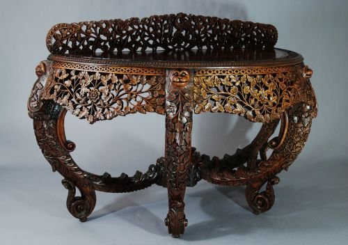 fig 1. Anglo Indian carved rosewood console table