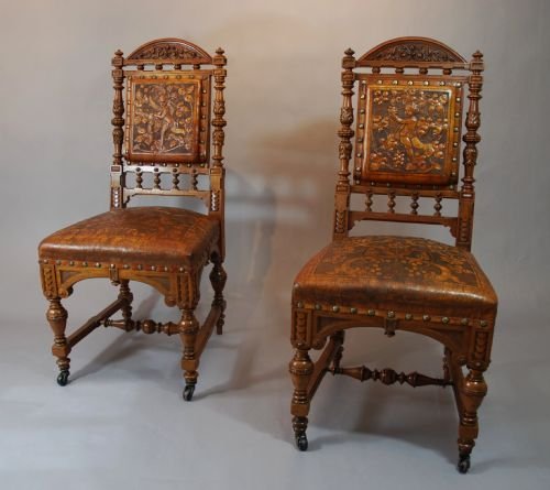 Pair of French 19thc Walnut Chairs
